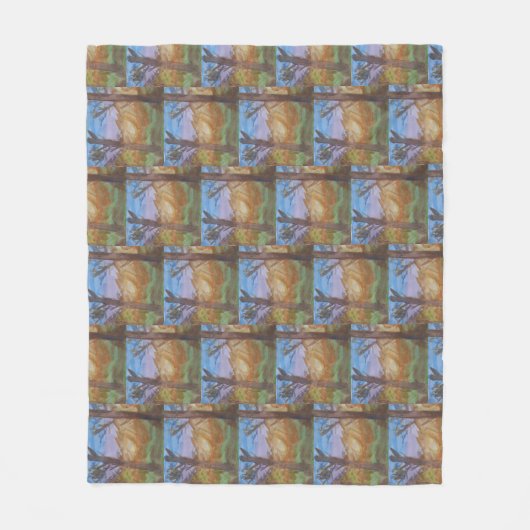 Sunset Trees Fleecedecke (Vorderseite)