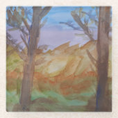 Sunset Trees Glasuntersetzer (Vorderseite)