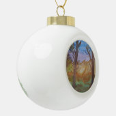 Sunset Trees Keramik Kugel-Ornament (Links)