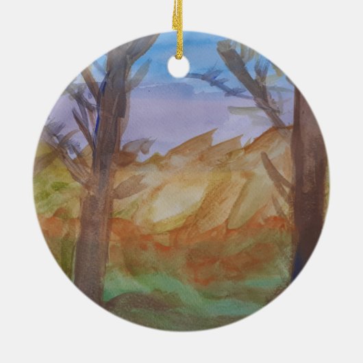 Sunset Trees Keramik Ornament (Hinten)