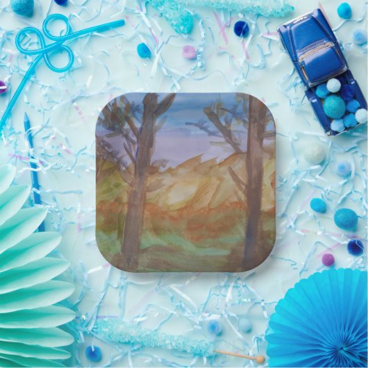 Sunset Trees Pappteller (Party)