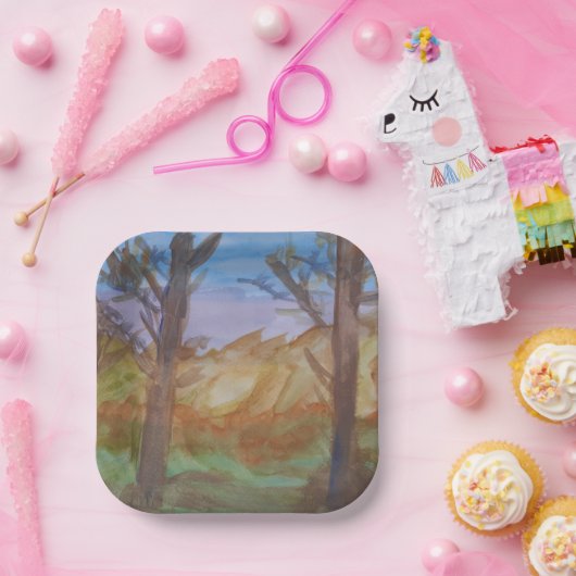 Sunset Trees Pappteller (Party)