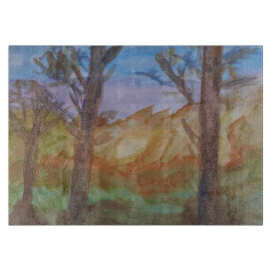Sunset Trees Schneidebrett
