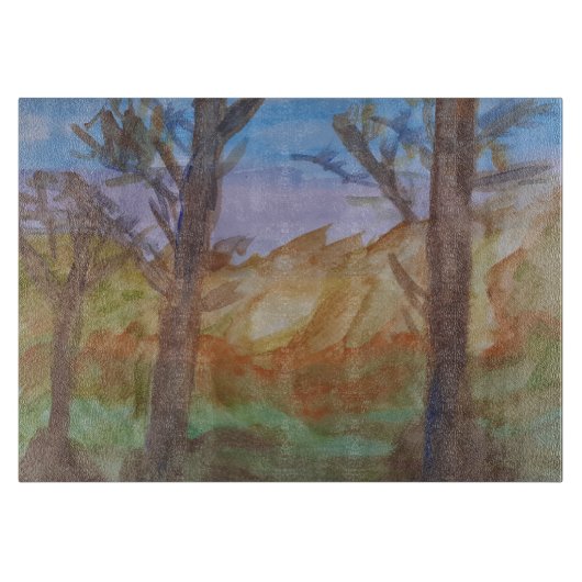 Sunset Trees Schneidebrett (Vorderseite)