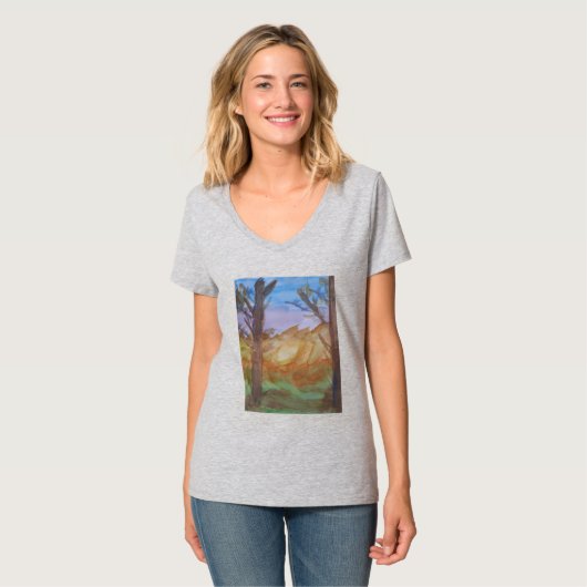 Sunset Trees T-Shirt (Vorderseite Vollansicht)