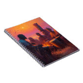 Sunset Tribal Drum Circle Painting Notizblock (Rechte Seite)