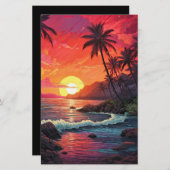 Sunset Tropical Beach Paradise Island Briefpapier (Vorne/Hinten)
