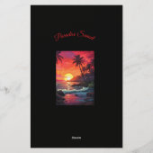 Sunset Tropical Beach Paradise Island Briefpapier (Rückseite)