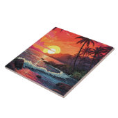 Sunset Tropical Beach Paradise Island  Fliese (Seite)
