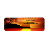 Sunset Tropical Island Palms Rücksendeadresse (Vorne)