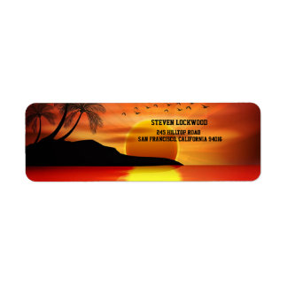 Sunset Tropical Island Palms Rücksendeadresse