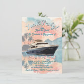 Sunset Tropical Rock Yacht Boat Party Einladung (Stehend Vorderseite)
