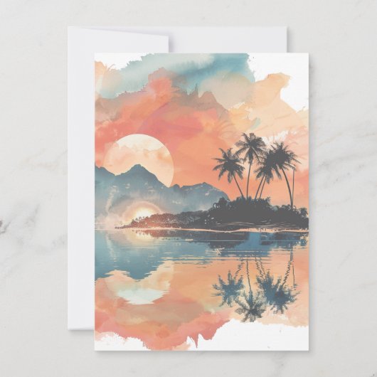 Sunset Tropical Rock Yacht Boat Party Einladung (Rückseite)