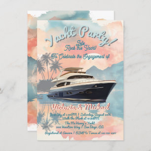 Sunset Tropical Rock Yacht Boat Party Einladung