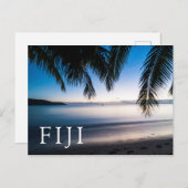 Sunset Tropical Seascape, Fidschi Postkarte (Vorne/Hinten)