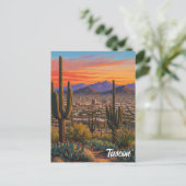 Sunset Tuscon Skyline Arizona Postkarte (Stehend Vorderseite)