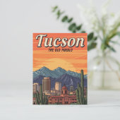 Sunset Tuscon Skyline Arizona Postkarte (Stehend Vorderseite)