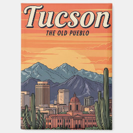 Sunset Tuscon Skyline Arizona Travel Magnet