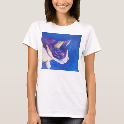 Sunset Tuxedo Cat Cool Art Custom Pet Shirt (Vorderseite)
