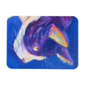 Sunset Tuxedo Cat Lover Custom Art Magnet (Horizontal)