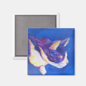 Sunset Tuxedo Cat Pet Art Custom Magnet (Vorderseite/Rückseite)