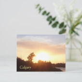 Sunset über Calgary Skyline Postkarte (Stehend Vorderseite)