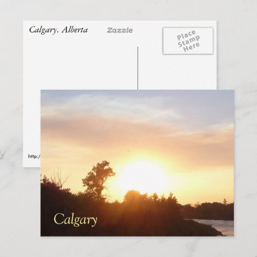 Sunset über Calgary Skyline Postkarte (Vorne/Hinten)