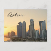 Sunset über Doha, Katar Text Postkarte (Vorderseite)