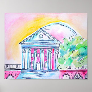 Sunset UVA Rotunda Poster