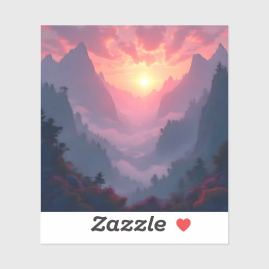 Sunset Valley - Square Vinyl  Aufkleber (Blatt)