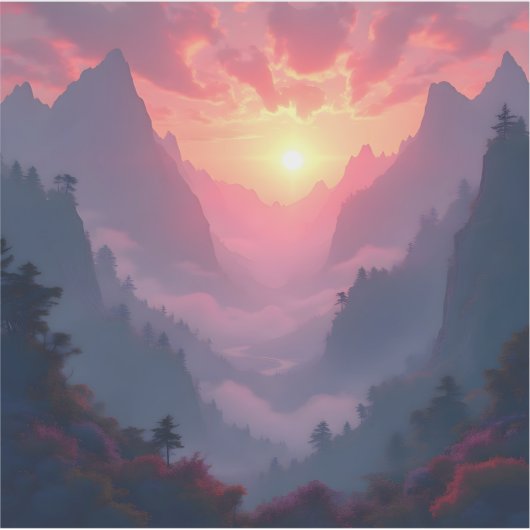 Sunset Valley - Square Vinyl  Aufkleber (Vorderseite)