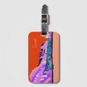 Sunset Varenna Como Italien Illustration Reisen Gepäckanhänger (Vorderseite Vertikal)