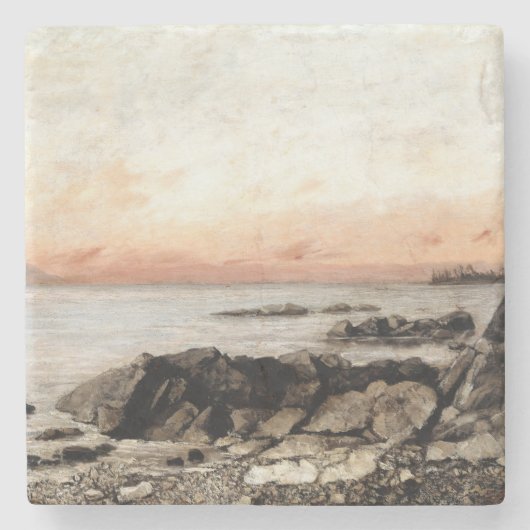 Sunset, Vevey, Schweiz - Gustave Courbet Steinuntersetzer (Vorderseite)