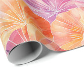 Sunset Vibes Pink and Coral Fan Muster Geschenkpapier (Rolleneckpunkt)