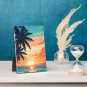 Sunset Vibes Retro Beach Fotoplatte (Seite)