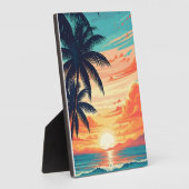 Sunset Vibes Retro Beach Fotoplatte (Seite)