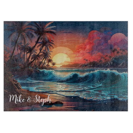 Sunset Vibes Schneidebrett (Vorderseite)