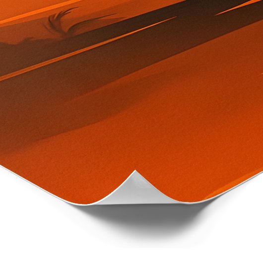 Sunset Vibes Sneaker auf Basketball Poster (Ecke)