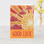 Sunset 'Viel Glück'-Karte orange Karte (Gelbe Blume)