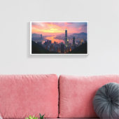 Sunset View Hongkong City Skyline von der PEAK Leinwanddruck (Insitu (Wohnzimmer))