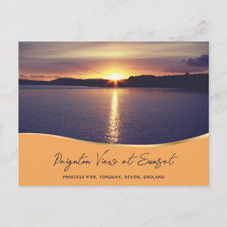 Sunset View Paignton Princess Pier Torquay England Postkarte