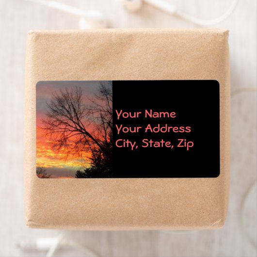 Sunset View through Winter Trees Address Labels (Insitu)