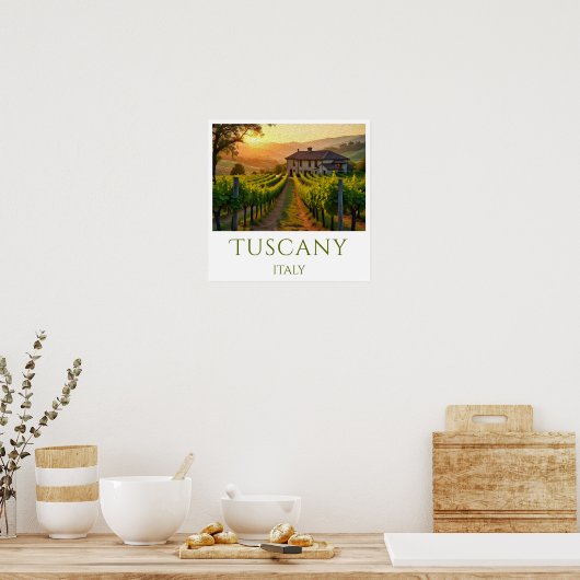 Sunset Vineyard Personalisiert Poster (Küche)