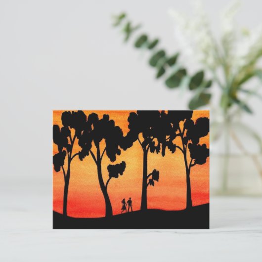 Sunset Walk Postkarte (Stehend Vorderseite)