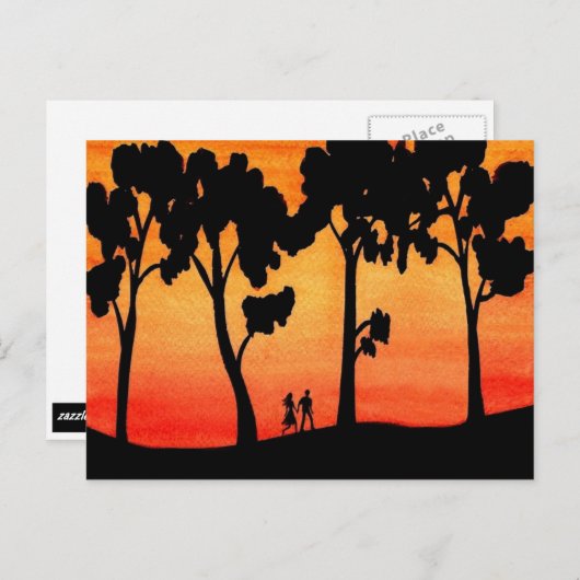 Sunset Walk Postkarte (Vorne/Hinten)