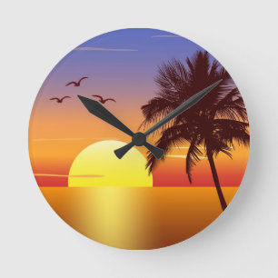 Sunset wall clock runde wanduhr