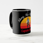 Sunset Watercolor Blue Pirate Tasse (Vorderseite Links)