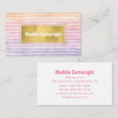 Sunset Watercolor Strips Business Card Visitenkarte (Vorne/Hinten)