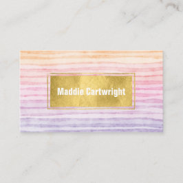 Sunset Watercolor Strips Business Card Visitenkarte