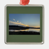 Sunset Waterscape Reflection Ornament  Aus Metall (Vorne)